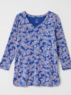 JJill Blue Pima Cotton Women's Medium Top. NWT